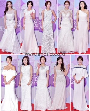[TENPHOTO] 흰 눈처럼 눈부신 여배우들의 화이트 드레스 &#39;총 집합&#39; (2015 MBC 연기대상)