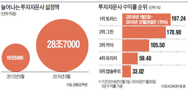 전직원 9명 토러스자문 수익률 197%