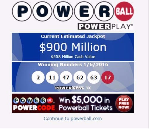 파워볼 당청금/사진=www.powerball.com 홈페이지 캡쳐
