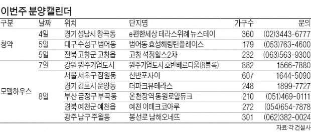 새해 서초·김포·원주 등 6곳서 견본주택 연다