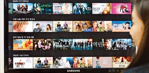 한 네티즌이 7일 국내에서 서비스를 시작한 넷플릭스의 VOD 서비스를 이용하고 있다. 김병언 기자 misaeon@hankyung.com