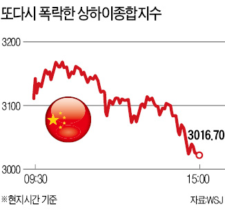 중국 증시, 다시 5%대 폭락