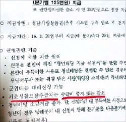 성남시가 작성한 상품권 제공 안내문. 