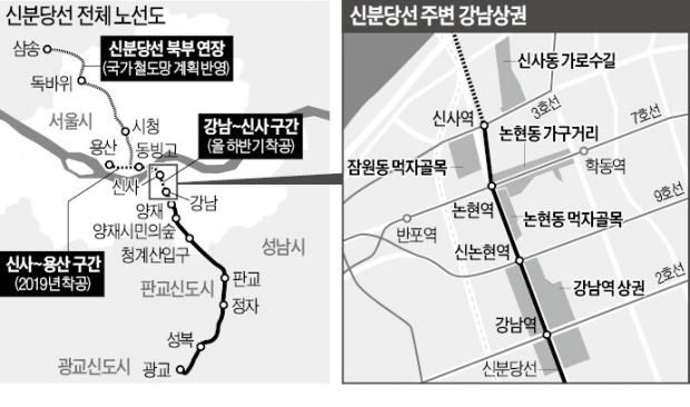 신분당선 강남~신사역 구간 하반기 착공…"강남대로변 매물 실종"