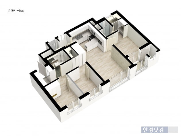 '남양주 라온 프라이빗' 전용 59㎡ 평면도.
