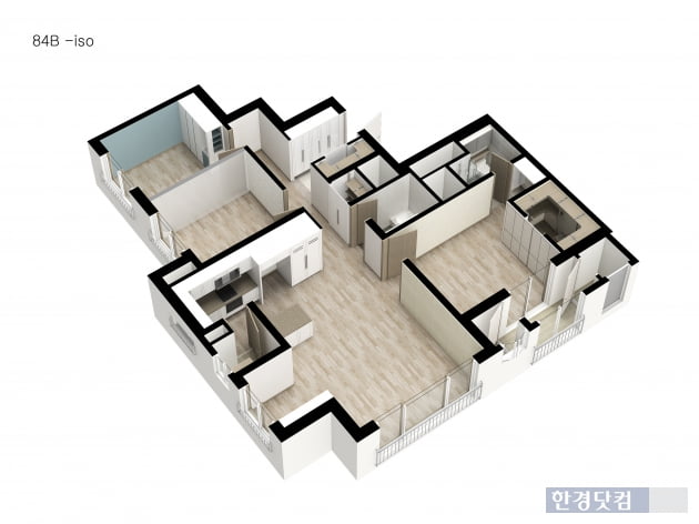 '남양주 라온 프라이빗' 전용 84㎡B 평면도.