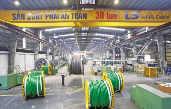 전력케이블을 생산하는 LS전선의 베트남 하이퐁 공장. 