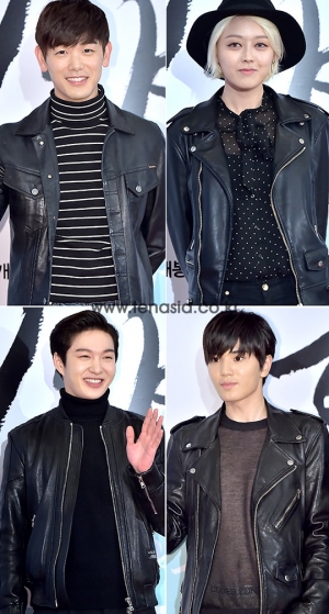 [TEN PHOTO] 스타들의 시사회 패션...'쌀쌀한 꽃샘추위엔 가죽 재킷이 딱이야!&#39;(히야)