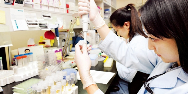 국내 한 유전자 전문기업 연구소에서 연구원이 유전자 검사를 위한 준비 작업을 하고 있다. 한경DB