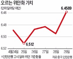 위안화 '엔고 나비효과'…11년 만에 최대폭 절상