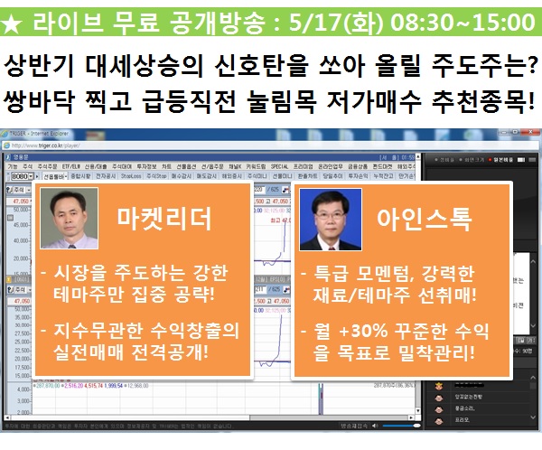 지수와 상관없이 뽑아내는 급등주! 주식 카톡방&라이브