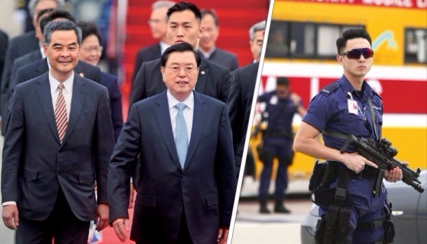 중국 서열 3위 홍콩 방문…경찰 6000여명 철통 경비
