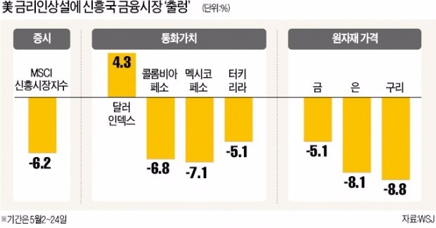 미국 금리인상 임박?…신흥국, 벌써 '긴축 발작'