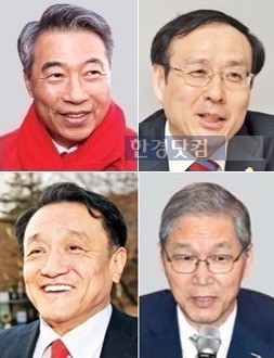 (왼쪽 위부터 시계방향으로) 정종섭·오세정 의원, 김도연·조동성 총장. / 한경 DB
