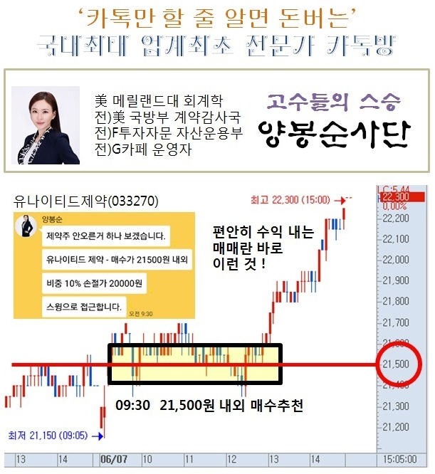 고수들의 스승, 카톡만 할 줄 알면 돈버는 주식매매법 공개