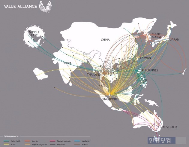 밸류 얼라이언스 노선도. 사진=제주항공 제공