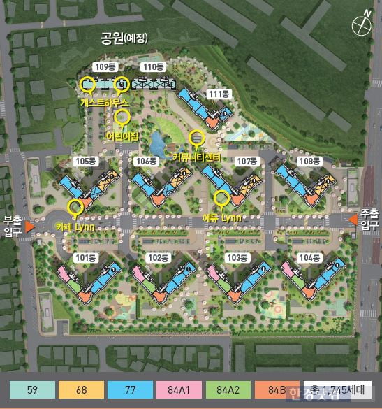 [춘천 후평 우미린 뉴시티③구성]수영장+게스트하우스 갖춘 31층 랜드마크