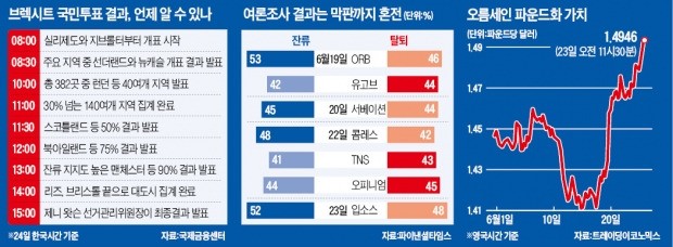 [영국 운명의 날] 환전소로 몰려든 영국인들 "파운드화 폭락 두려워…유로·달러로 바꿔두자"