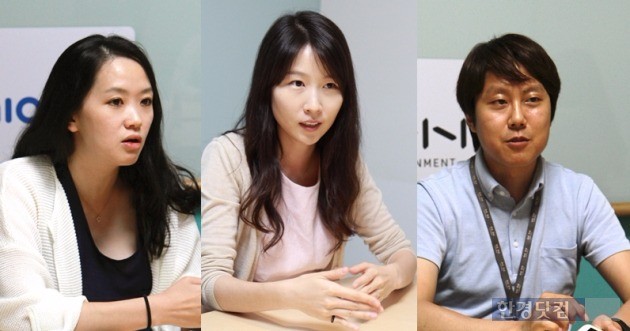 (왼쪽부터) NHN엔터테인먼트 유니원사업팀의 박범진 팀장, 박주현 전임, 신승엽 전임. 