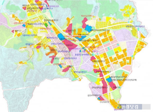 안양도시개발정비사업 총괄도(자료 안양시청)