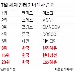 고려해운의 저력을 봐라! 컨테이너선 적재능력 글로벌 20위로