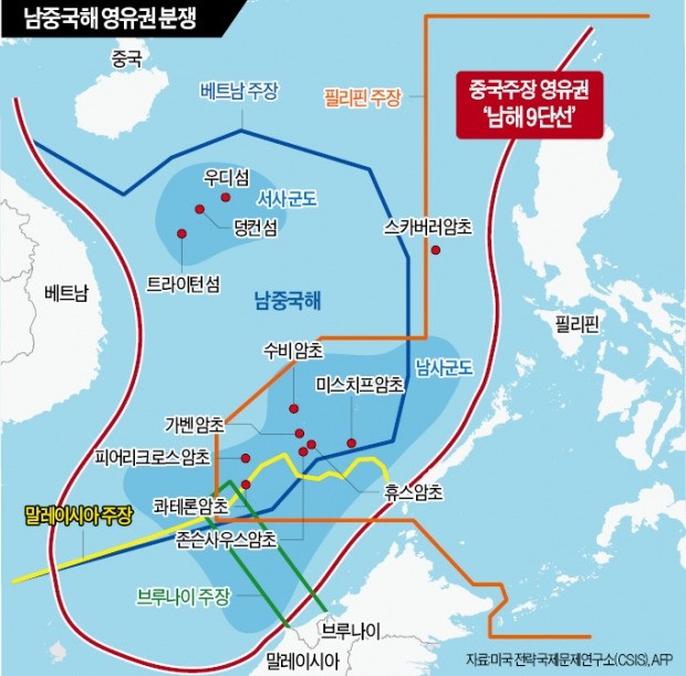 [뉴스의 맥] 9단선·인공섬 인정 안한 국제 결정…'남중국해는 공해' 확인