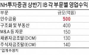 NH투자증권 상반기 영업이익 절반,  IB에서 벌었다