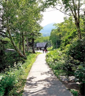 소운쿄 협곡의 구로다케에서 내려오는 길. 