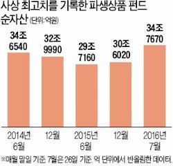 파생상품 펀드 전성시대…순자산 34조7670억 사상 최대