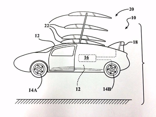도요타의 ‘하늘을 나는 자동차’ 날개 특허 이미지.