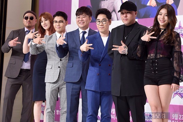 '슈퍼스타K 2016' 길(왼쪽부터), 거미, 이범수, 한성호, 김연우, 용감한형제, 에일리  /사진=변성현 기자