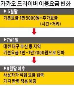 3개월새 두번…요금제도 또 바꾼 '카 대리'