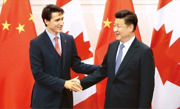 캐나다 총리 방중…시진핑 만나 무역마찰 봉합 