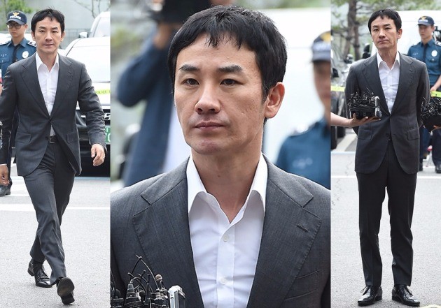 배우 엄태웅이 성폭행 혐의에 대한 조사를 받기 위해 경찰에 출석했다. /사진=변성현 기자 