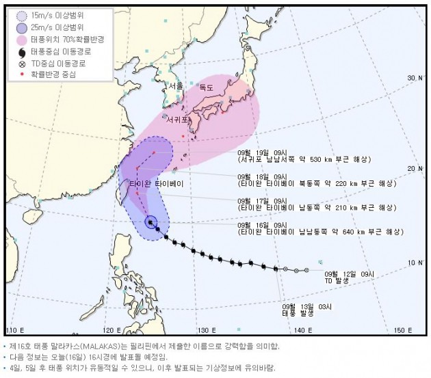 태풍 '말라카스' 주말 상륙…안전처, 긴급안전대책 돌입(종합)