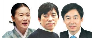 왼쪽부터 명창 안숙선, 김병종 교수, 이용호 국회의원.