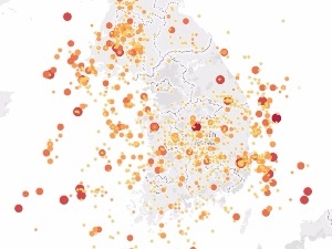 [DJ 래빗] '39년 1405회' 한반도 지진 지도 및 데이터