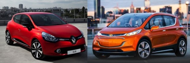 르노삼성자동차와 한국GM이 수입차로 운영할 계획인 르노 클리오(사진 왼쪽)와 쉐보레 볼트EV.