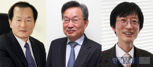 KAIST 교협 추천 총장 예비후보자 3인 (왼쪽부터) 경종민·박오옥·이용훈 교수.