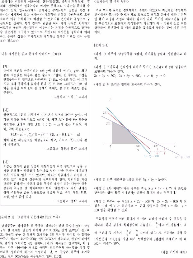 [논술 길잡이] 최준원의 자연계 논술 노트 (280)