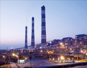 두산중공업이 인도에 건설한 시파트 석탄화력발전소 전경.  