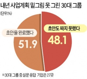 30대 그룹 내년 계획 절반은 "손도 못 댔다"