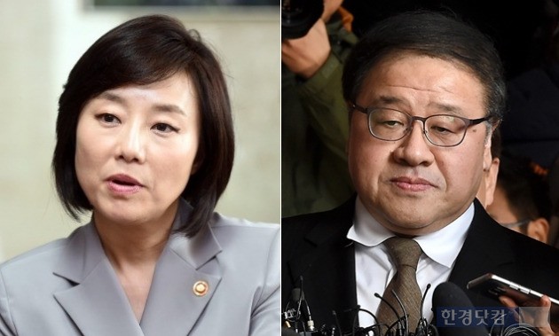 박근혜 대통령의 측근으로 꼽혀온 조윤선 장관(왼쪽)과 안종범 전 수석. / 최혁 기자, 한경 DB