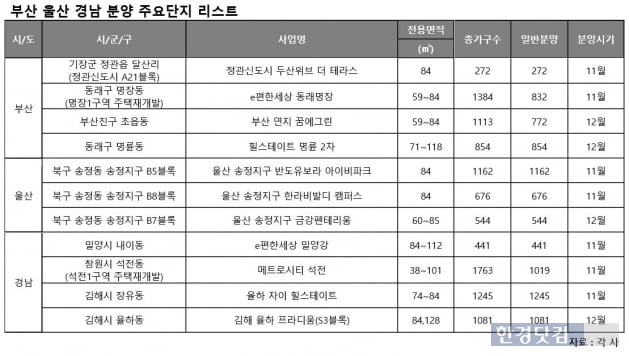 연내 1만6000여가구 쏟아지는 부산·울산·경남…부동산 규제 피할까 