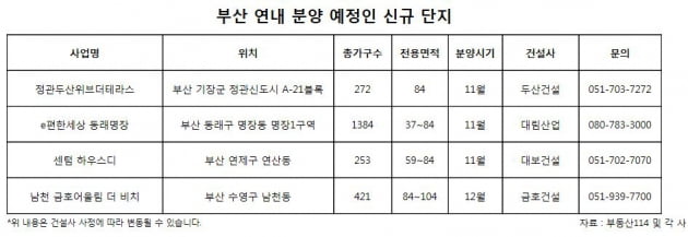 전매 제한없는 부산, 연내 6800여 가구 공급