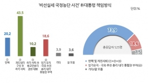 朴대통령 사퇴·탄핵 여론 계속 증가, 74%…'질서있는 퇴진' 44%