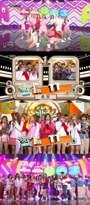 &#39;뮤직뱅크&#39; 트와이스, 4주 연속 1위...끝없는 &#39;1위 행진&#39; (종합)