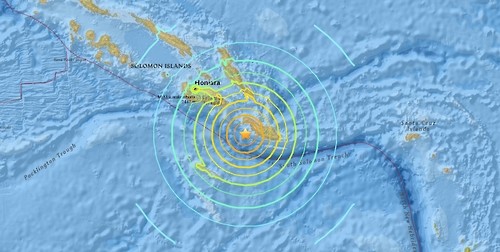 남태평양 솔로몬제도 규모 7.7의 지진