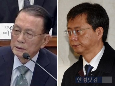 각각 부산대와 경북대 총장 임명에 개입했다는 의혹을 받는 김기춘 전 실장(왼쪽)과 우병우 전 수석. / 화면 갈무리 및 한경 DB