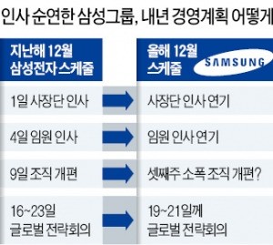 삼성, 사장단·임원 인사 내년으로 미룬다